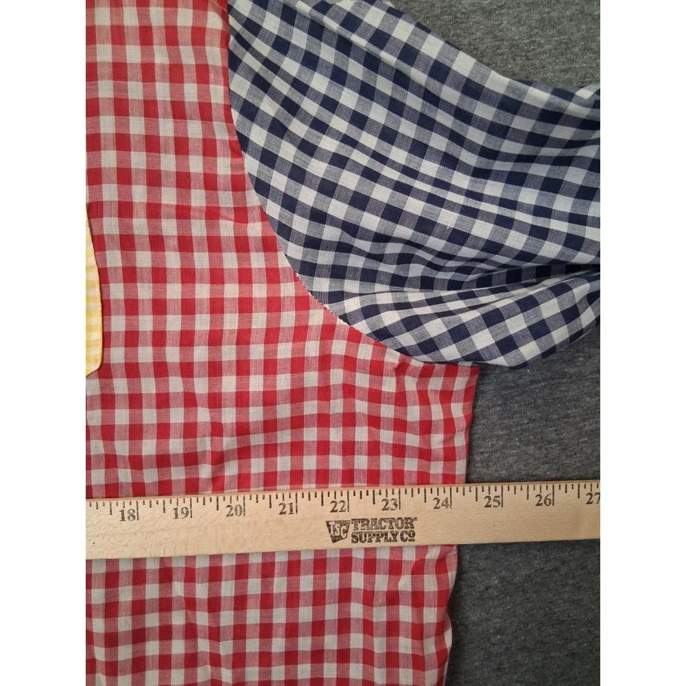 VTG Womens Shirt 2XL Multi Patchwork Gingham Plaid Button Up Lightweight - Picture 3 of 7